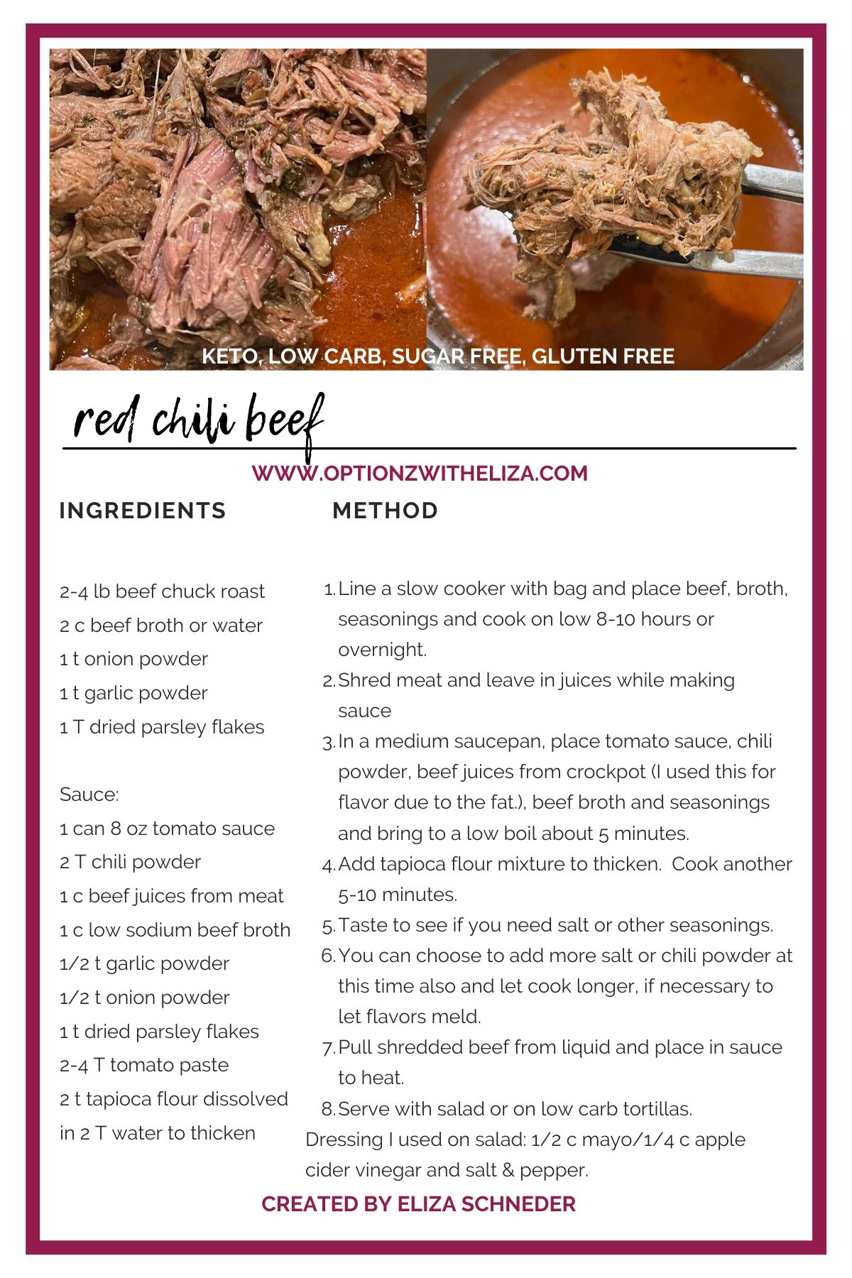ELIZA'S KETO RED CHILI BEEF RECIPE!